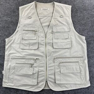 OlympinA Vest Mens Extra Large Khaki Fishing Utility‎ Multi Pocket Travel Safari
